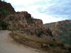 The one lane road that is part of the Apache Trail.  What a wonderful trail and view.